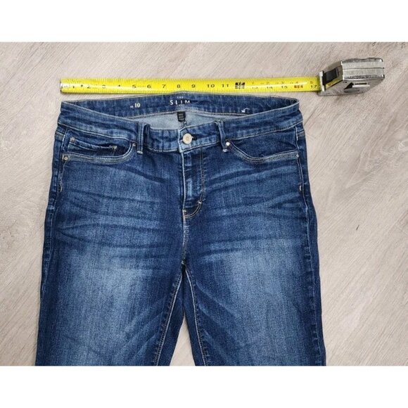 White House Black Market Jeans Size 10 Blue Denim Crop Leg The Slim Crop Stretch - Picture 5 of 9